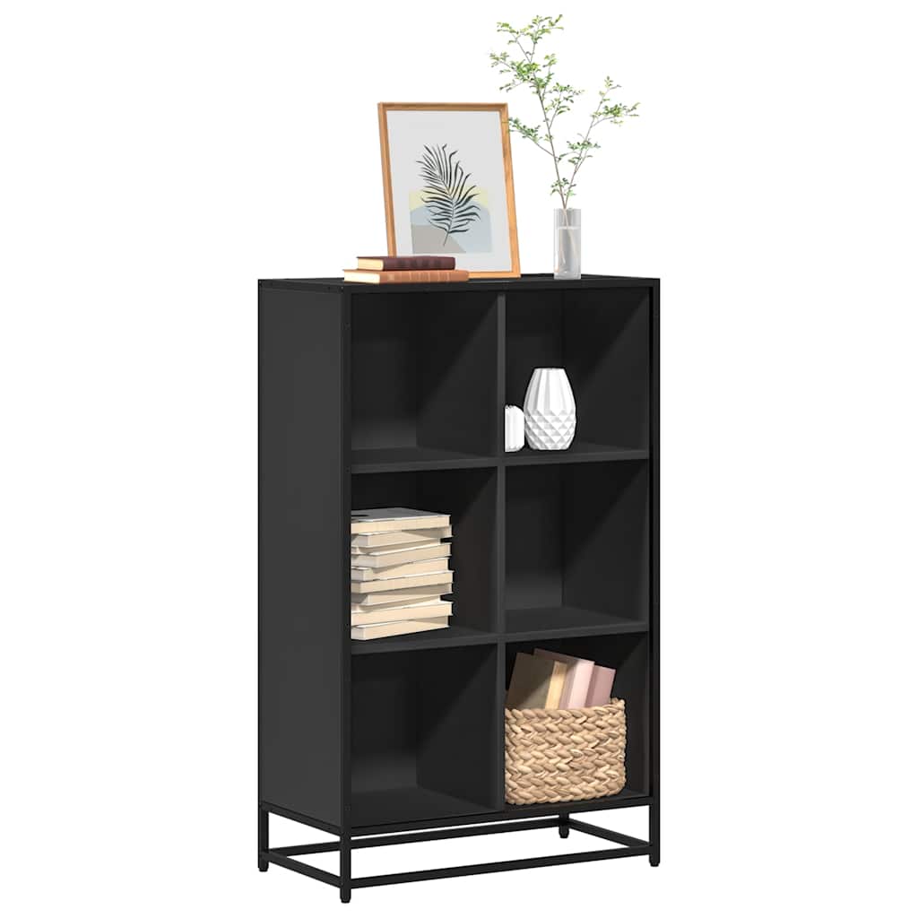 Libreria Nera 65,5x33x107,5 cm in Legno Multistrato | homemem39