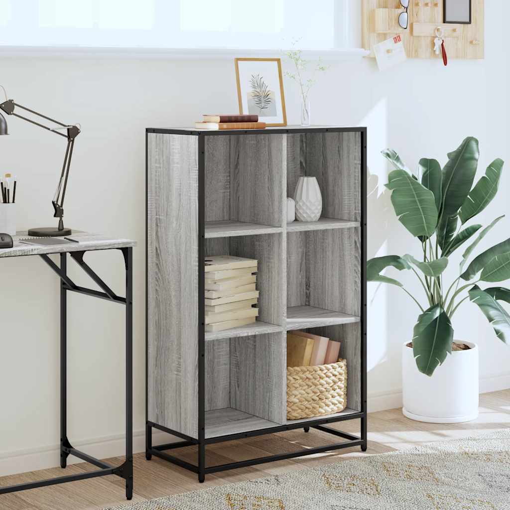 Libreria Grigio Sonoma 65,5x33x107,5 cm in Legno Multistrato | homemem39