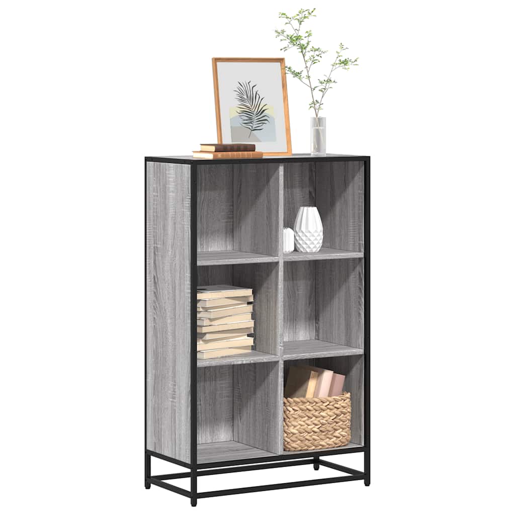 Libreria Grigio Sonoma 65,5x33x107,5 cm in Legno Multistrato | homemem39
