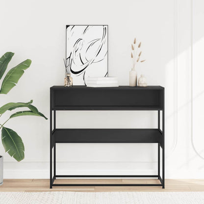 Tavolino Consolle Nero 90x35x80 cm in Legno Multistrato | homemem39