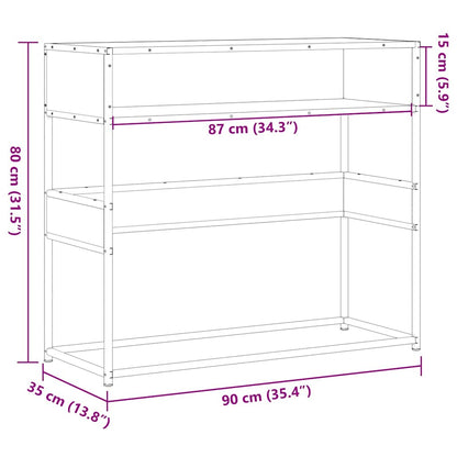 Tavolino Consolle Nero 90x35x80 cm in Legno Multistrato | homemem39