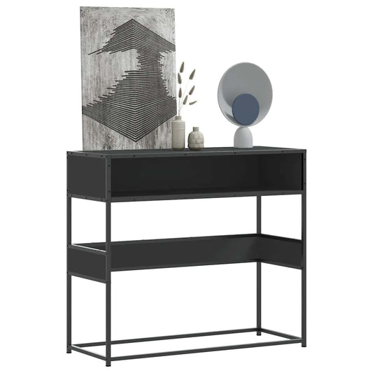 Tavolino Consolle Nero 90x35x80 cm in Legno Multistrato | homemem39