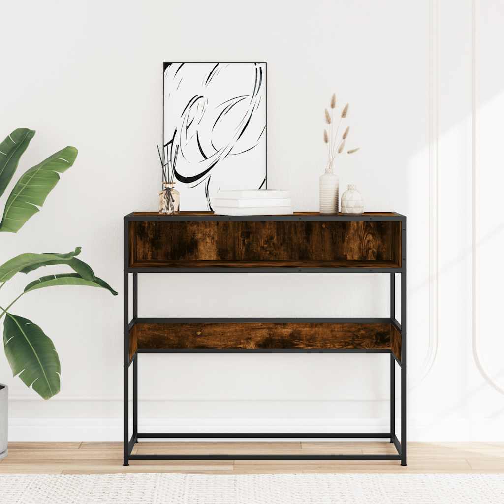 Tavolino Consolle Rovere Fumo 90x35x80 cm in Legno Multistrato | homemem39