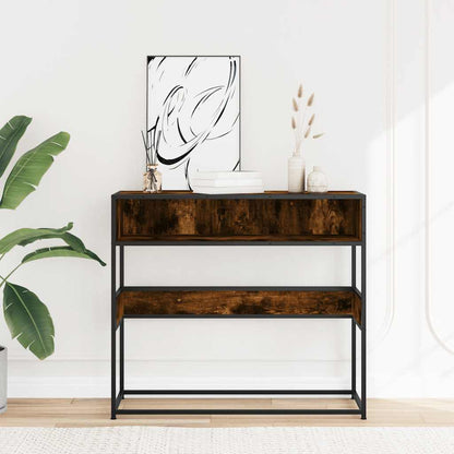 Tavolino Consolle Rovere Fumo 90x35x80 cm in Legno Multistrato | homemem39
