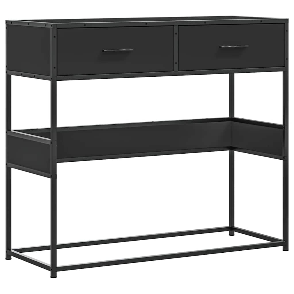 Tavolino Consolle Nero 90x35x80 cm in Legno Multistrato | homemem39