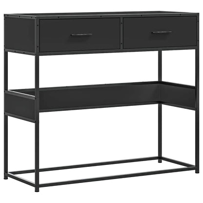 Tavolino Consolle Nero 90x35x80 cm in Legno Multistrato | homemem39