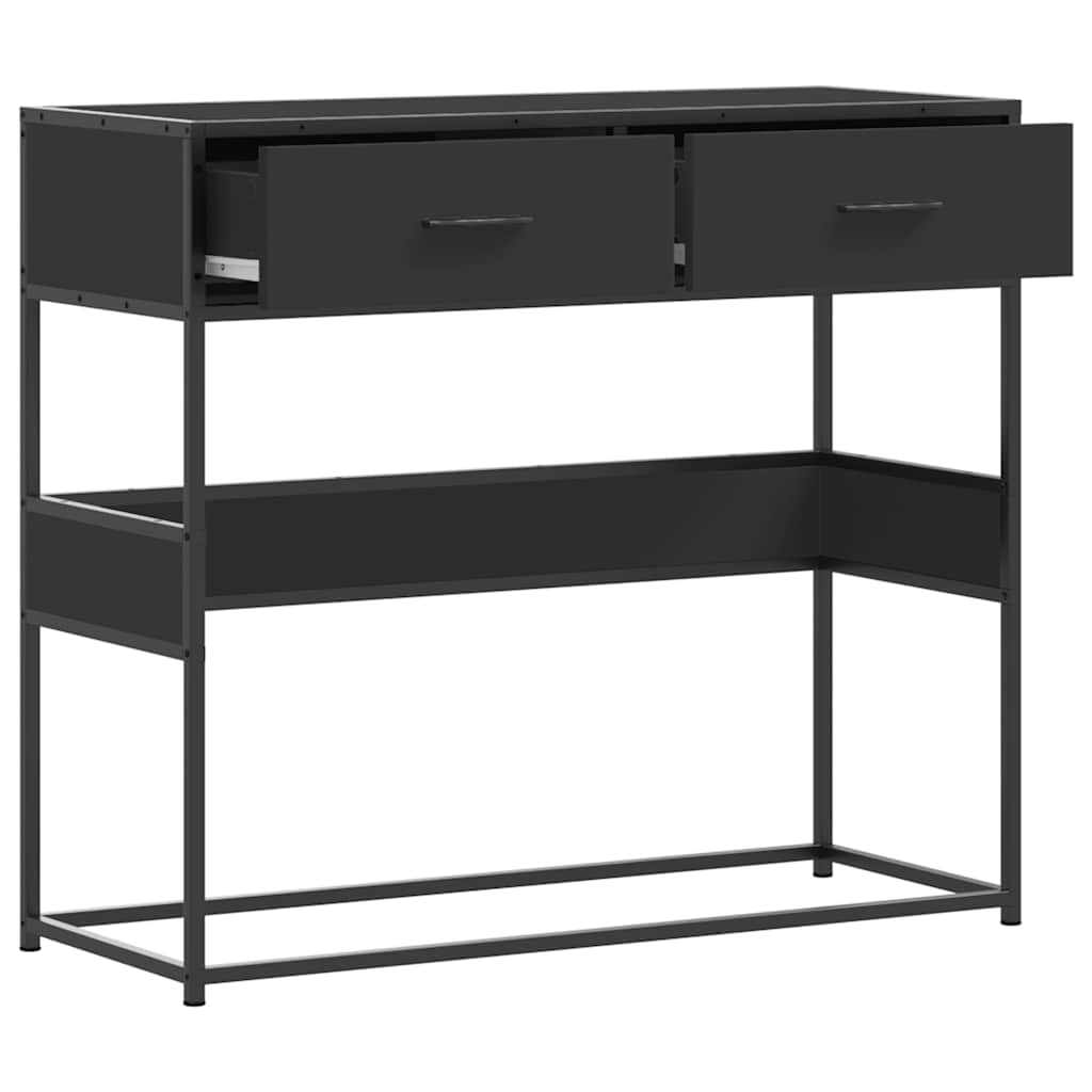 Tavolino Consolle Nero 90x35x80 cm in Legno Multistrato | homemem39