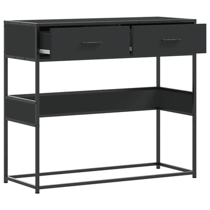 Tavolino Consolle Nero 90x35x80 cm in Legno Multistrato | homemem39