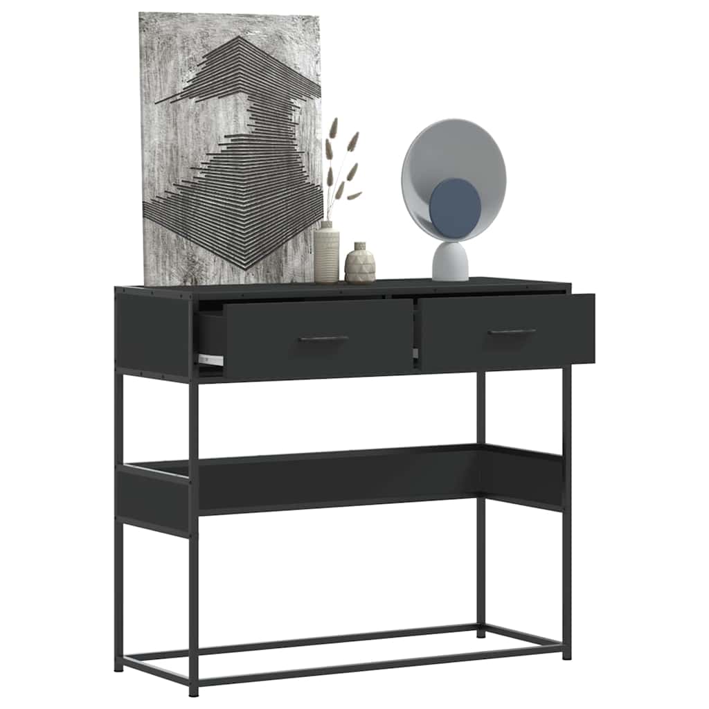 Tavolino Consolle Nero 90x35x80 cm in Legno Multistrato | homemem39