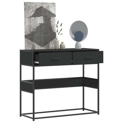 Tavolino Consolle Nero 90x35x80 cm in Legno Multistrato | homemem39