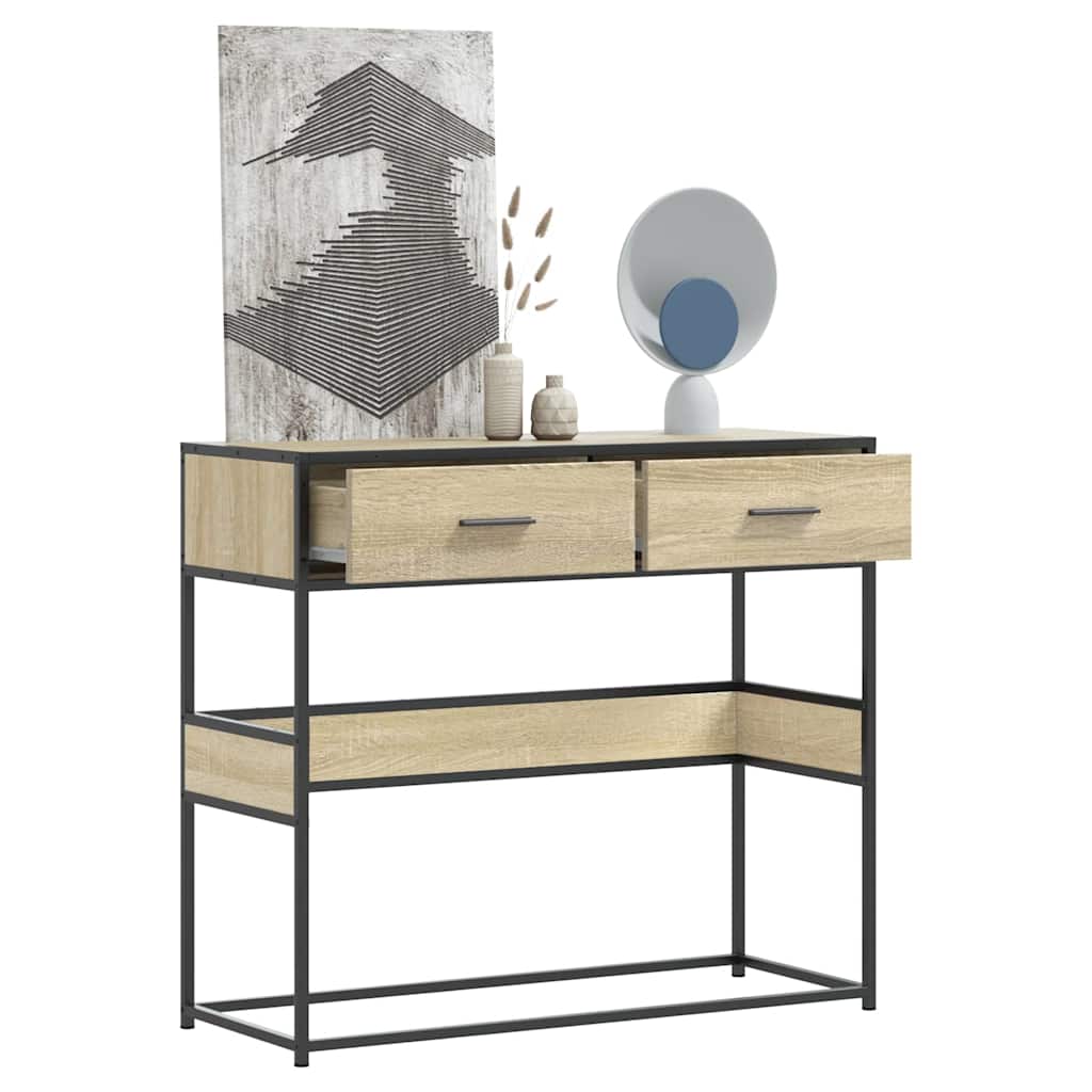 Tavolo Consolle Rovere Sonoma 90x35x80 cm in Legno Multistrato | homemem39