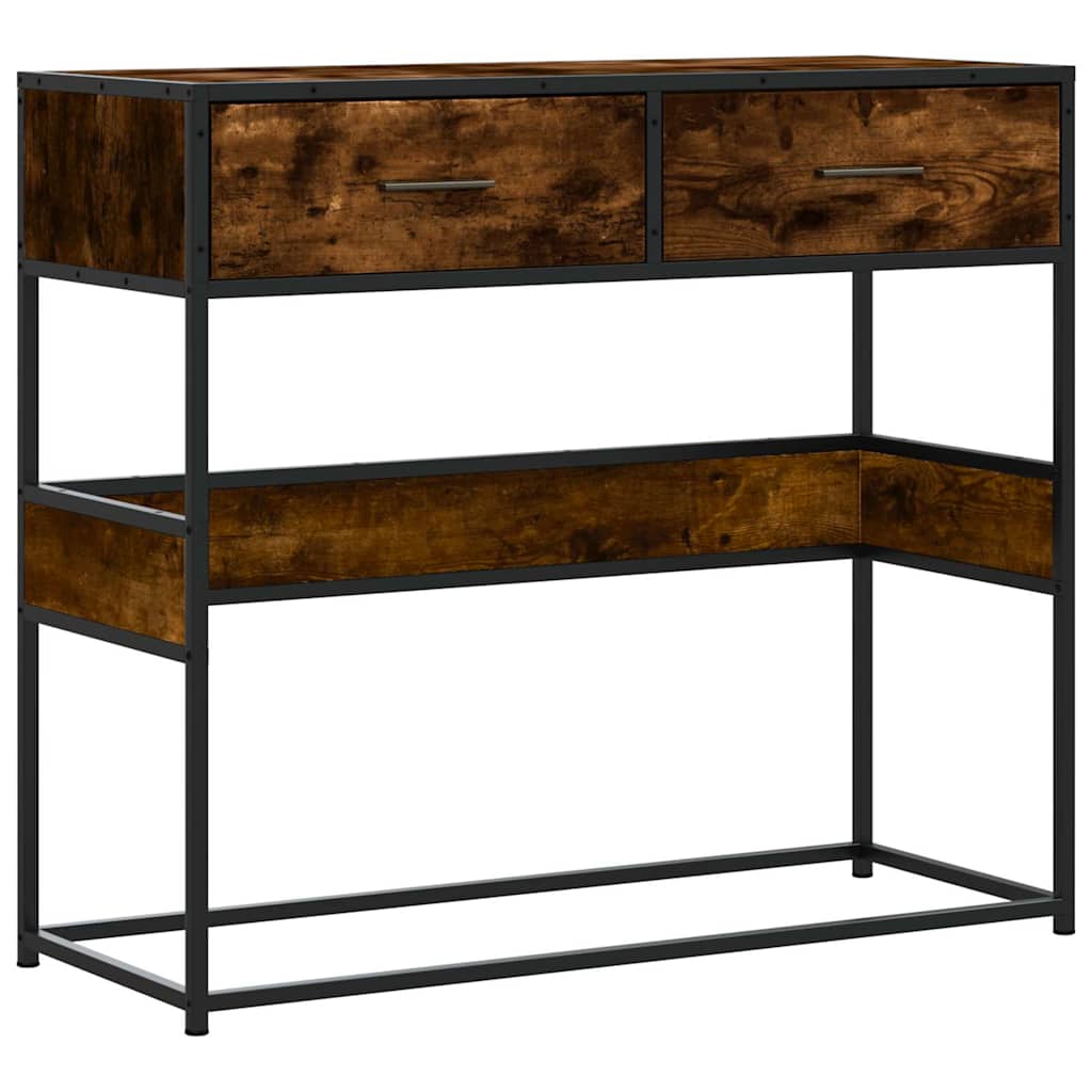 Tavolino Consolle Rovere Fumo 90x35x80 cm in Legno Multistrato | homemem39