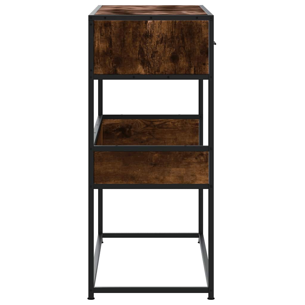 Tavolino Consolle Rovere Fumo 90x35x80 cm in Legno Multistrato | homemem39