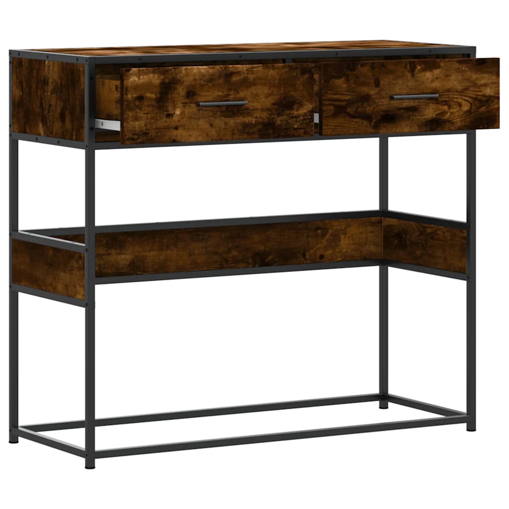 Tavolino Consolle Rovere Fumo 90x35x80 cm in Legno Multistrato | homemem39