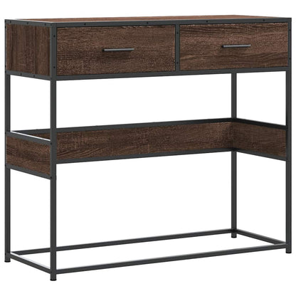 Tavolo Consolle Rovere Marrone 90x35x80 cm Legno Multistrato | homemem39