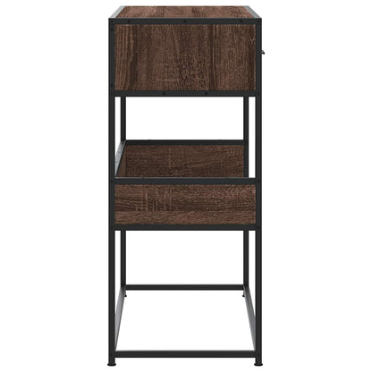 Tavolo Consolle Rovere Marrone 90x35x80 cm Legno Multistrato | homemem39