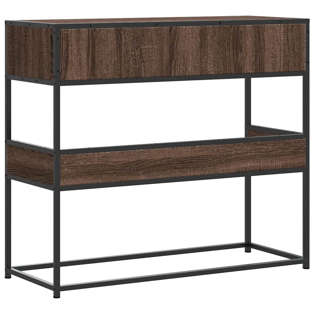 Tavolo Consolle Rovere Marrone 90x35x80 cm Legno Multistrato | homemem39