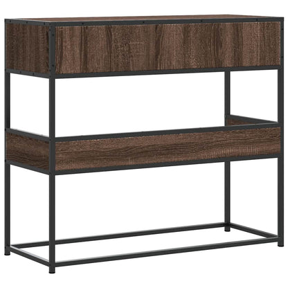 Tavolo Consolle Rovere Marrone 90x35x80 cm Legno Multistrato | homemem39