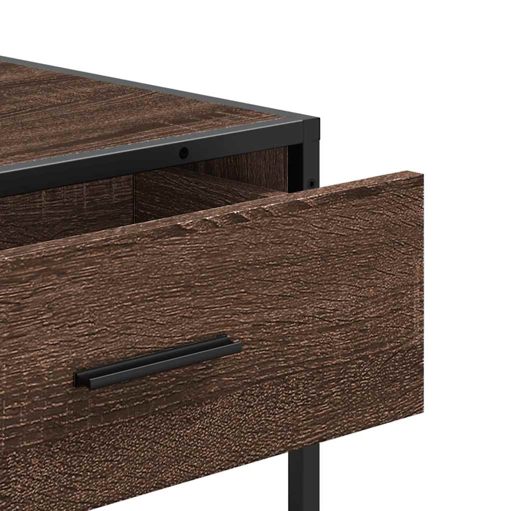 Tavolo Consolle Rovere Marrone 90x35x80 cm Legno Multistrato | homemem39