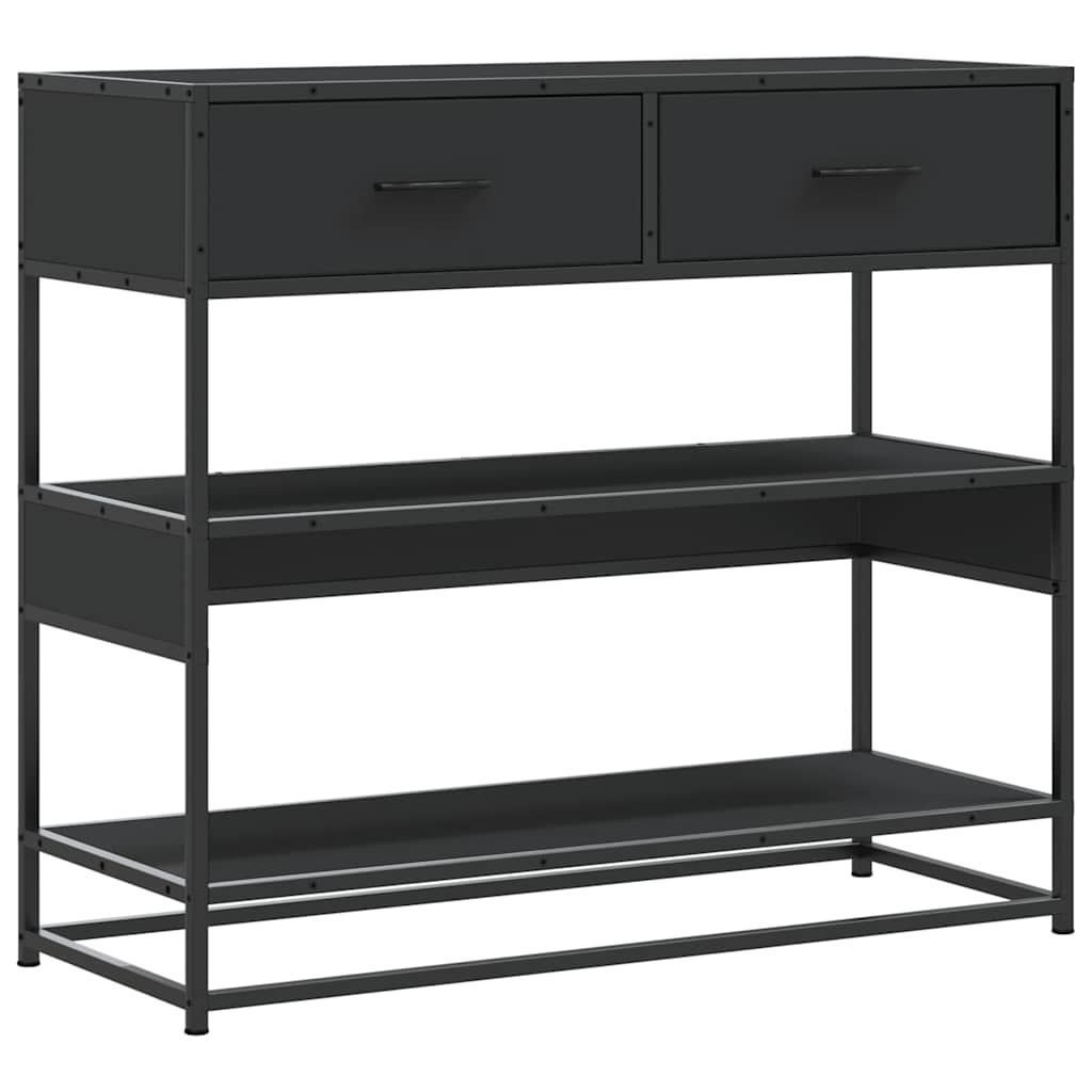 Tavolino Consolle Nero 90x35x80 cm in Legno Multistrato | homemem39