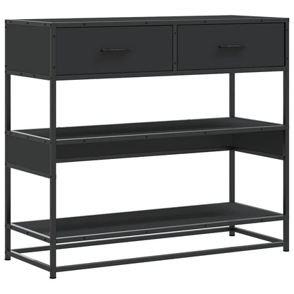 Tavolino Consolle Nero 90x35x80 cm in Legno Multistrato | homemem39