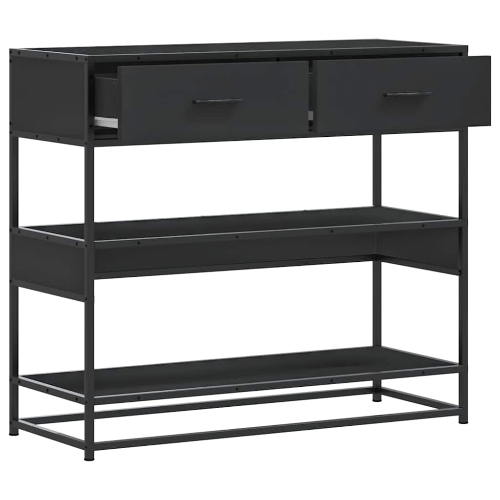 Tavolino Consolle Nero 90x35x80 cm in Legno Multistrato | homemem39