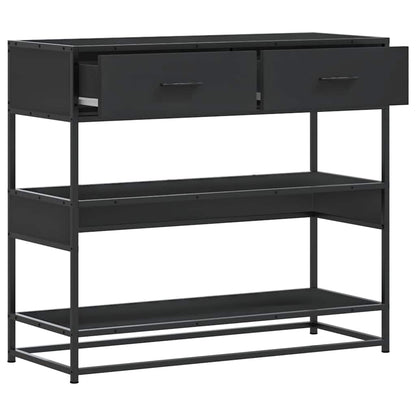 Tavolino Consolle Nero 90x35x80 cm in Legno Multistrato | homemem39
