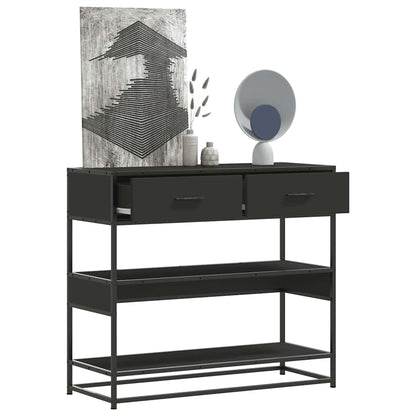 Tavolino Consolle Nero 90x35x80 cm in Legno Multistrato | homemem39