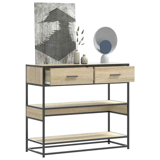 Tavolo Consolle Rovere Sonoma 90x35x80 cm in Legno Multistrato | homemem39