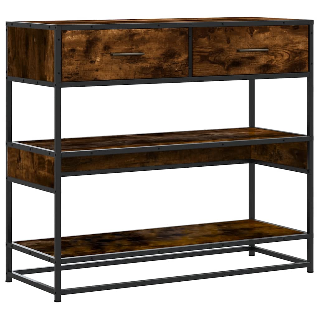 Tavolino Consolle Rovere Fumo 90x35x80 cm in Legno Multistrato | homemem39