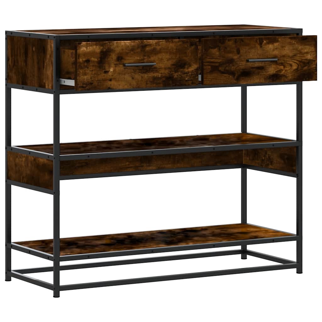 Tavolino Consolle Rovere Fumo 90x35x80 cm in Legno Multistrato | homemem39