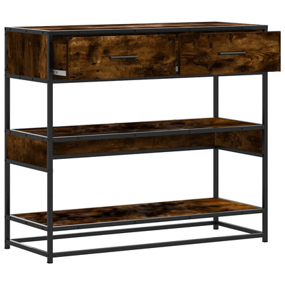 Tavolino Consolle Rovere Fumo 90x35x80 cm in Legno Multistrato | homemem39