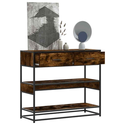 Tavolino Consolle Rovere Fumo 90x35x80 cm in Legno Multistrato | homemem39