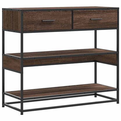 Tavolo Consolle Rovere Marrone 90x35x80 cm Legno Multistrato | homemem39