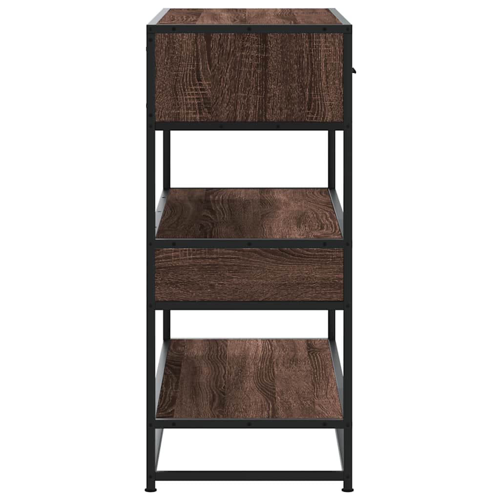Tavolo Consolle Rovere Marrone 90x35x80 cm Legno Multistrato | homemem39