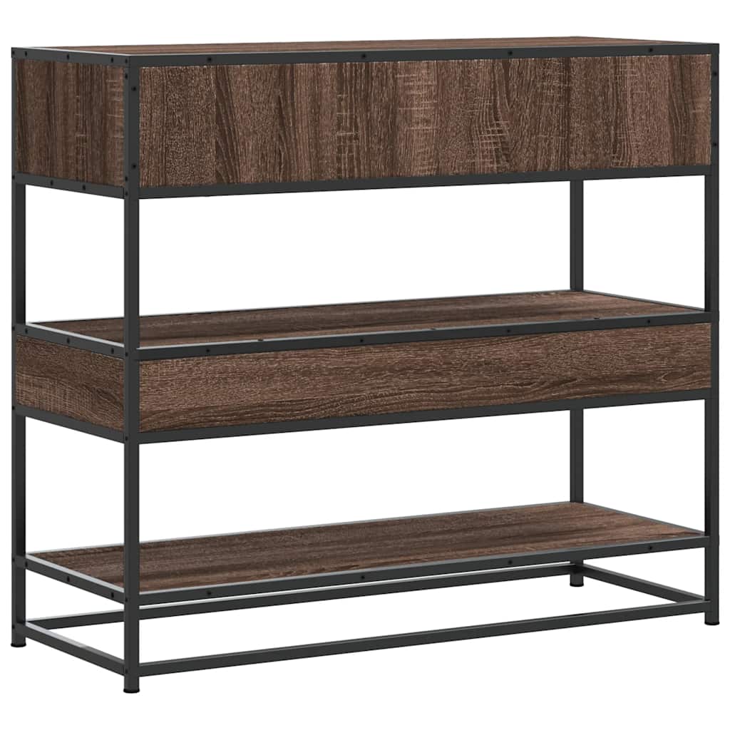 Tavolo Consolle Rovere Marrone 90x35x80 cm Legno Multistrato | homemem39