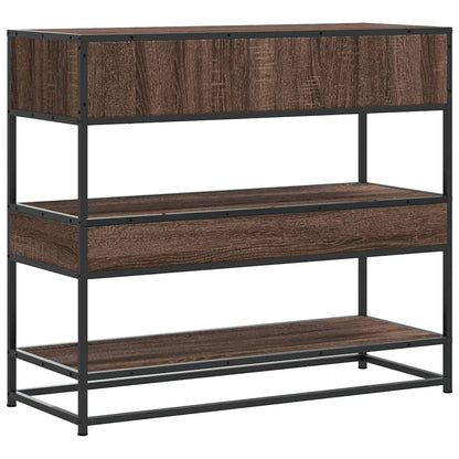 Tavolo Consolle Rovere Marrone 90x35x80 cm Legno Multistrato | homemem39
