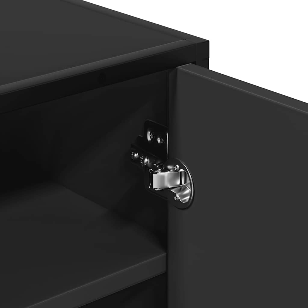 Scarpiera Nera 48x38x97,5 cm in Legno Multistrato - homemem39