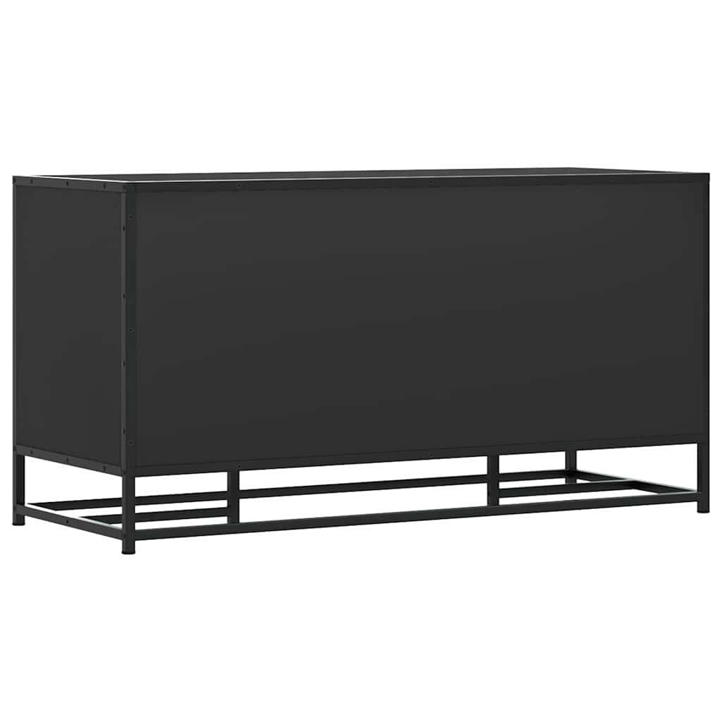 Scarpiera Nera 100x40x53,5 cm in Truciolato e Metallo | homemem39