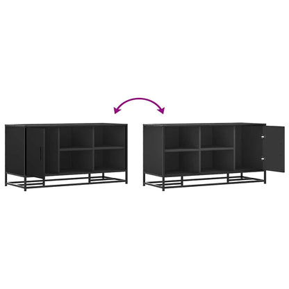 Scarpiera Nera 100x40x53,5 cm in Truciolato e Metallo | homemem39