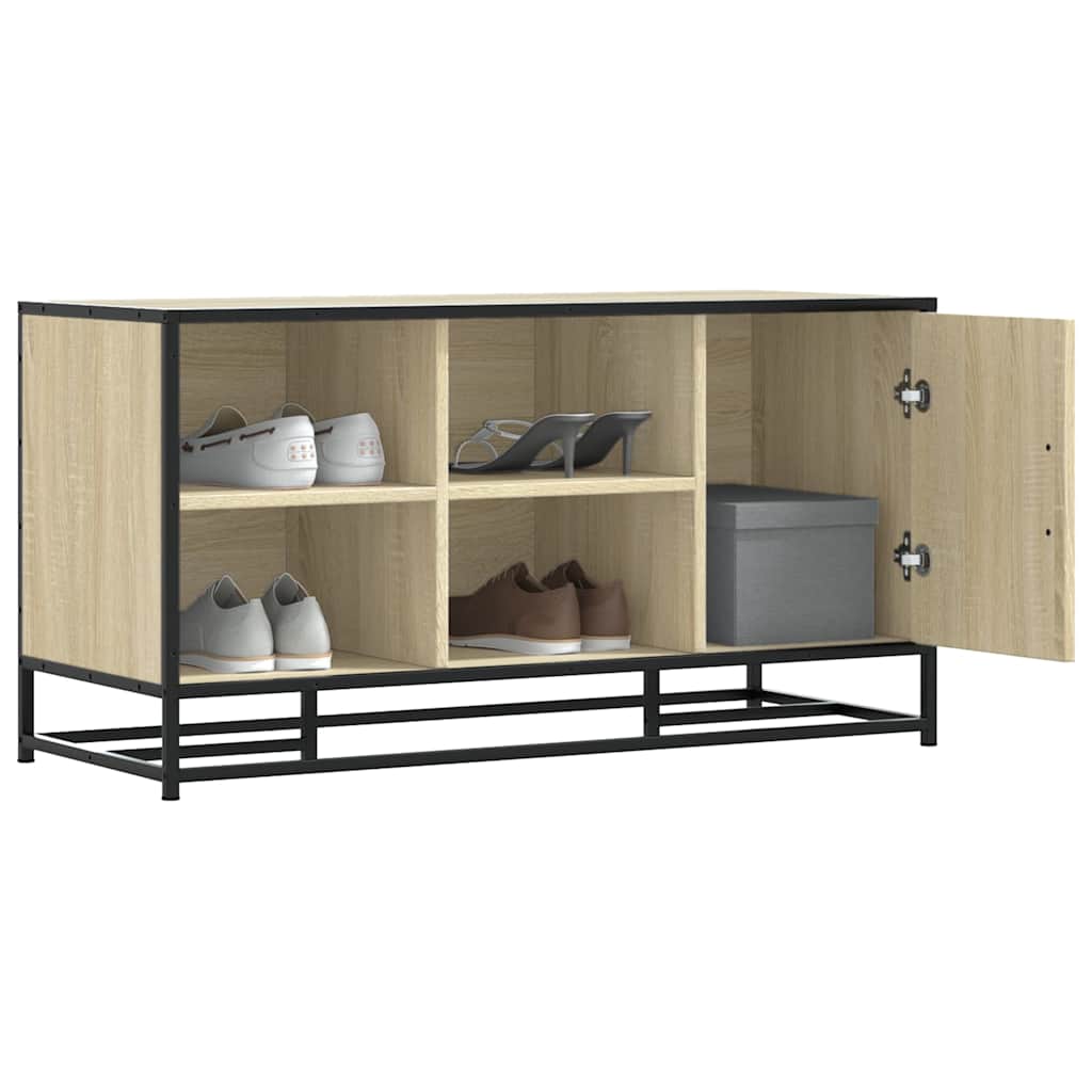 Scarpiera Sonoma Rovere 100x40x53,5 cm in Truciolato e Metallo | homemem39