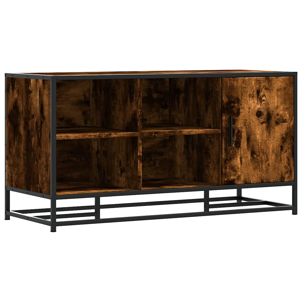 Scarpiera in Rovere Fumo 100x40x53,5 cm in Truciolato e Metallo | homemem39