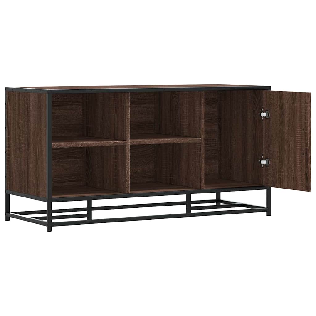 Scarpiera Rovere Marrone 100x40x53,5 cm in Truciolato e Metallo | homemem39