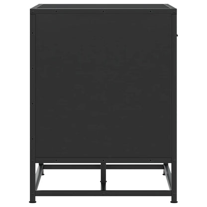 Panca Portaoggetti Nera 60x40x53,5 cm Multistrato e Metallo | homemem39