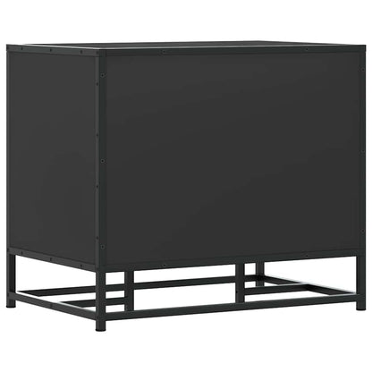 Panca Portaoggetti Nera 60x40x53,5 cm Multistrato e Metallo | homemem39