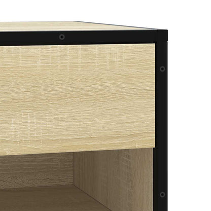 Panca Portaoggetti Rovere Sonoma Legno Multistrato e Metallo | homemem39