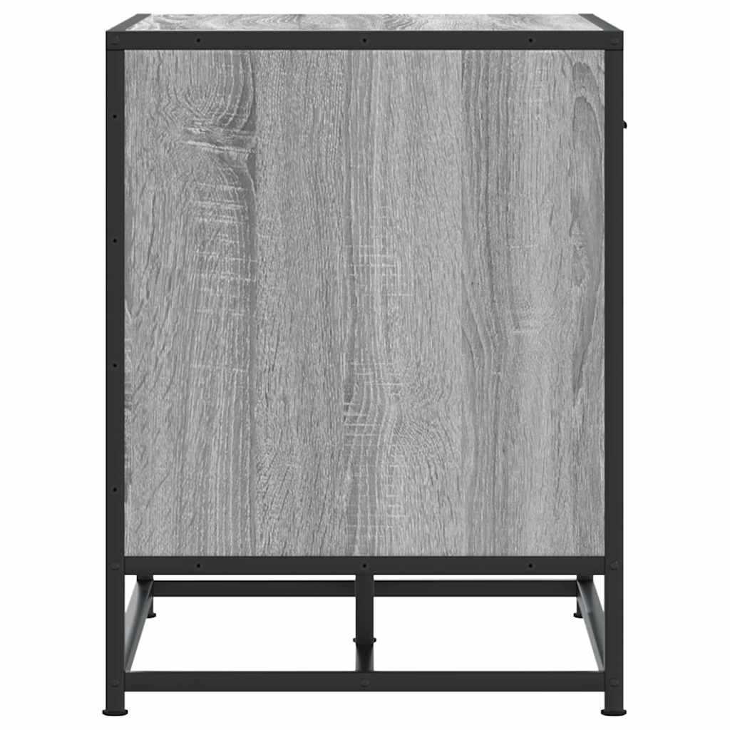 Panca Portaoggetti Grigio Sonoma Legno Multistrato e Metallo | homemem39