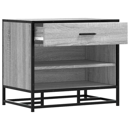 Panca Portaoggetti Grigio Sonoma Legno Multistrato e Metallo | homemem39