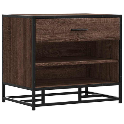 Panca Portaoggetti Rovere Marrone Legno Multistrato e Metallo | homemem39