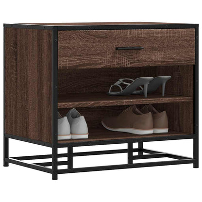 Panca Portaoggetti Rovere Marrone Legno Multistrato e Metallo | homemem39